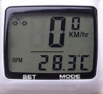 IM53 Fashion Cycling Wireless Bike Bicycle Cycling LCD Computer Speedometer Odometer Waterproof Silver