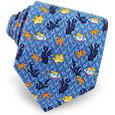 Blue Underwater Nature Print Silk Tie