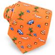 Renato Balestra Going on Vacation Apricot Printed Silk Tie