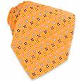 Multi-color Flowers Orange Woven Silk Tie