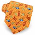 Renato Balestra Orange Underwater Nature Print Silk Tie