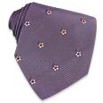 Renato Balestra Purple Flowered Woven Silk Tie
