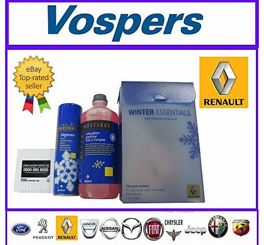 Renault Car Care Winter Essentials Kit, Screen Wash, De-Icer & Ice Scraper