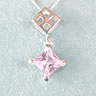 Geometric Pendant with Pink Crystal