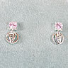 Rennie Mackintosh Pink Crystal Glasgow Rose Earrings