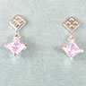 Rennie Mackintosh Square Drop Earrings with Lavender Crystal