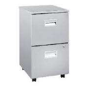 2 drawer Filing cabinet, Silver effect