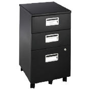 Reno 3 drawer Filing cabinet, Black