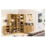 Reno 5 Shelf Bookcase 40cm, Oak effect