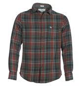 Replay Black, Grey and Red Check Slim Fit Shirt
