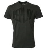 Replay Black T-Shirt with Sewn Logo