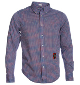 Replay Blue, White and Red Check Shirt