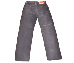 Denim front/cord back jeans