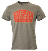 Replay Grey T-Shirt with Printed Logo
