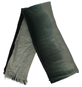 Replay Light Grey to Black Tassle Scarf