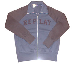 Replay Logo front raglan sleeve zip thru sweat