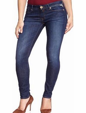 Replay Luz 411 Skinny Womens Jeans Dark Blue Denim 30W/32L