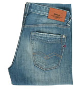 Replay Mid Blue Bootcut Jeans - 32` Leg