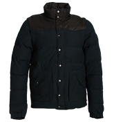 Navy and Brown Padded Jacket