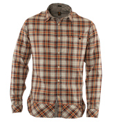 Navy, Beige and Orange Check Long Sleeve