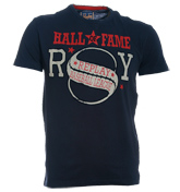 Replay Navy T-Shirt with Printed Design