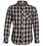 Replay Navy, White and Red Check Slim Fit Shirt