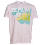Replay Pink T-Shirt with Printed Design