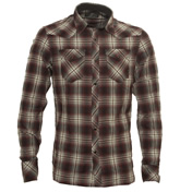 Replay Red, Black and White Check Long Sleeve