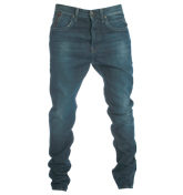Skenner Drop Crotch Dark Denim Jeans -