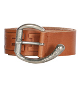 Replay Tan Leather Buckle Belt
