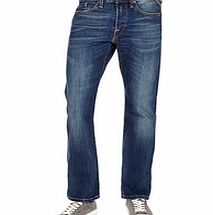 Waitom dark blue distressed jeans