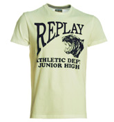 Replay White T-Shirt with Dark Grey Printed Design