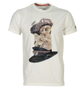 Replay White T-Shirt with Printed Skull Design