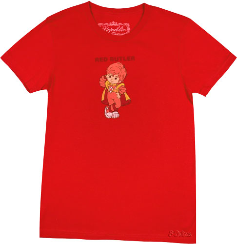 Republic Couture Ladies Red Butler Rainbow Brite T-Shirt from Republic Couture