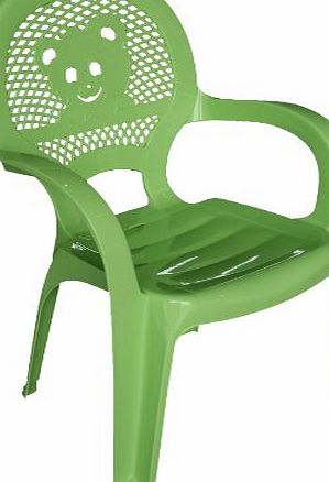Resol Childrens Kids Garden Outdoor Plastic Chair - Green - Childs Furniture (1 chair)
