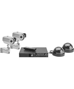 4 Wired Colour Camera CCTV Kit