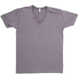American Apparel - Fine Jersey Short Sleeve V-Neck, Slate, M