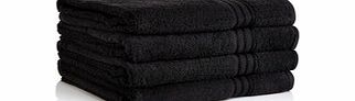 Restmor Four black Egyptian cotton bath sheets
