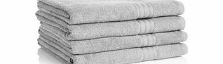 Four silver pure cotton bath sheets