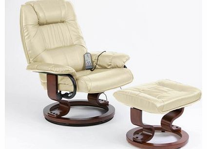 Napoli Heat and Massage Recliner Chair (Cream)