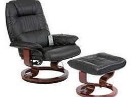 Restwell Napoli Recliner Black Massage Heat Chair And Foot Stool
