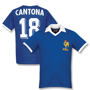 1980 France Home Retro Shirt + No.18 Cantona