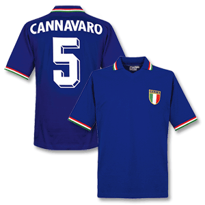 1982 Italy Home Retro shirt + Cannavaro No.5