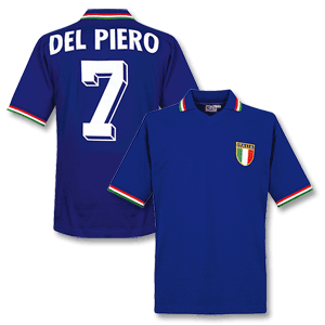1982 Italy Home Retro shirt + Del Piero No.7
