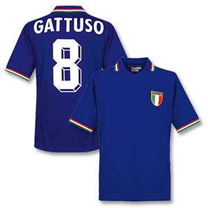 1982 Italy Home Retro shirt + Gattuso No.8