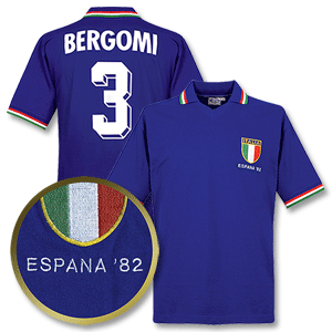 1982 Italy Home Retro Shirt+No.3 Bergomi+1982 WC Embroidery