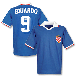 1990` Croatia Away Retro Shirt + Eduardo No. 9