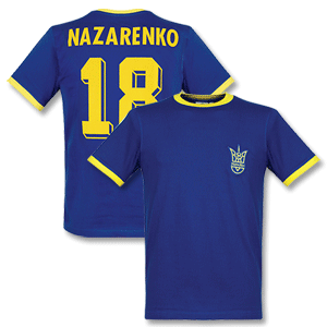 1990 Ukraine Away Retro Shirt + Nazarenko 18