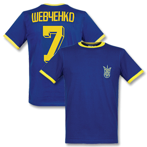 1990 Ukraine Away Retro Shirt + Shevchenko No.7 (cyrillic)
