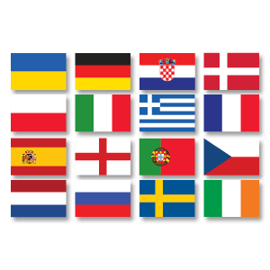 2012 European National Team Stickers - 30mm x 20mm